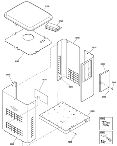 Enclosure Diagram and Parts List for 040596-00  Briggs and Stratton Generator